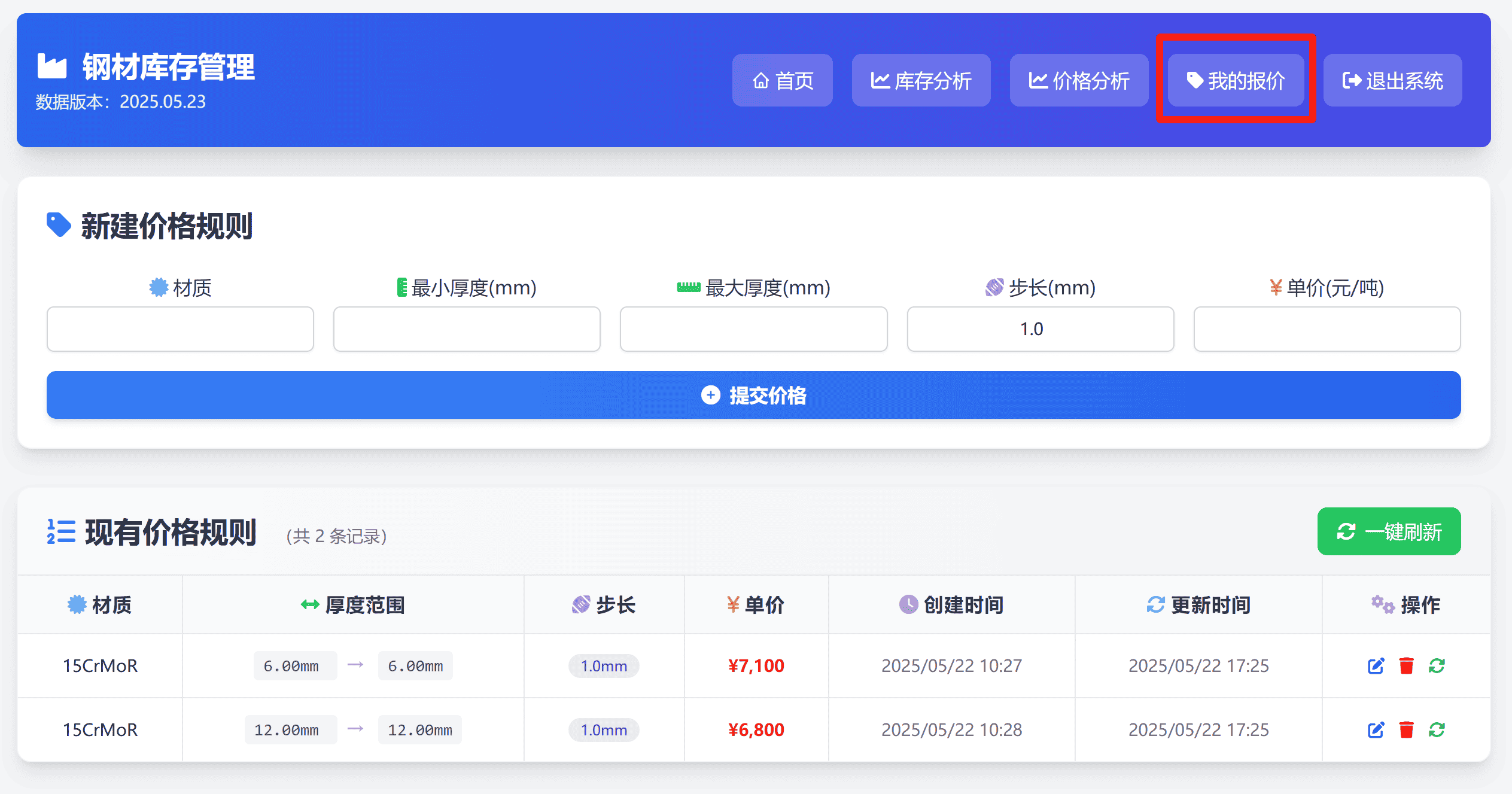 价格规则管理